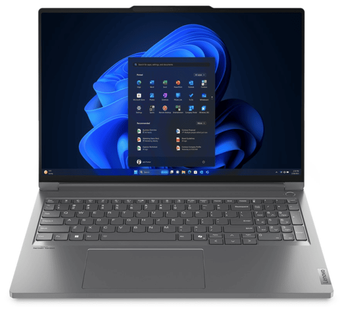 מחשב נייד לנובו Lenovo ThinkBook 16P G5 16", i9–14900HX, 32GB ,1TB SSD, NVIDIA GeForce RTX 4060, Win 11 Pro