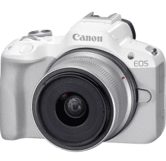 מצלמה ללא מראה עם עדשה Canon EOS R50 + RFS 18-45 White