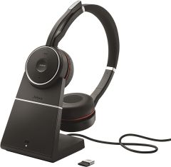 אוזניות אלחוטיות Jabra Evolve 75 Stereo UC with Charging stand and Link 370